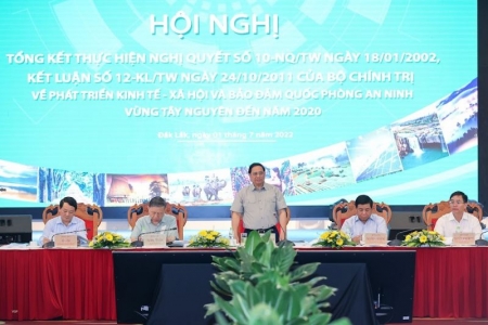 Thủ tướng Phạm Minh Chính chủ trì Hội nghị tổng kết Nghị quyết số 10 và Kết luận số 12 của Bộ Chính trị về phát triển Tây Nguyên