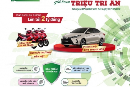 Tham gia bảo hiểm Agribank trúng xe ô tô Toyota