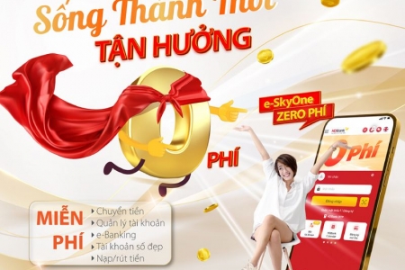 Phí 0 đồng cho tất cả các giao dịch online e-SkyOne tại HDBank