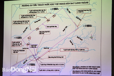 Lên phương án tiêu thoát nước cho khu vực ngoài Sân bay Long Thành