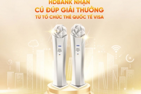 Dẫn đầu tăng trưởng giao dịch thẻ, HDBank nhận cùng lúc 02 giải thưởng của Visa