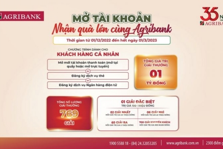 Mở tài khoản - Nhận quà lớn cùng Agribank