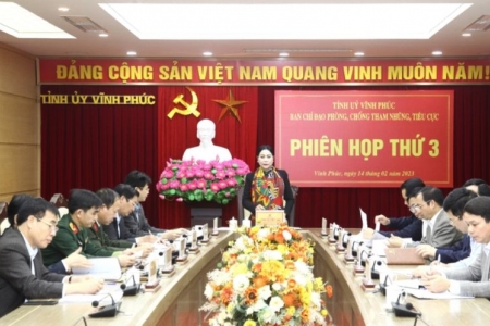 Ban Chỉ đạo phòng, chống tham nhũng, tiêu cực tỉnh Vĩnh Phúc triển khai phương hướng, nhiệm vụ năm 2023