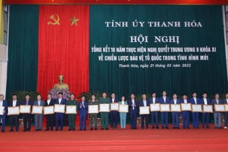 Thanh Hóa tổng kết 10 năm thực hiện Nghị quyết Trung ương 8 khóa XI về Chiến lược bảo vệ Tổ quốc trong tình hình mới