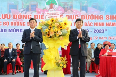 Giao lưu đồng diễn thể dục dưỡng sinh chào mừng Festival “Về miền Quan họ - 2023”