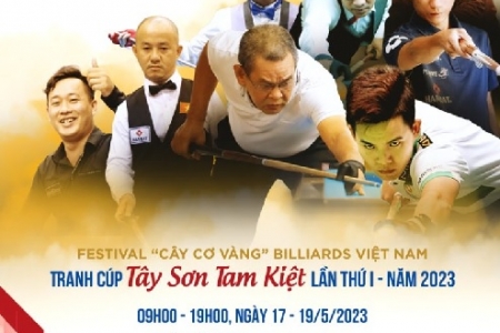 Bình Định: Lần đầu tiên tổ chức Festival Cây cơ vàng Billiards - Cúp “Tây Sơn Tam Kiệt 2023”