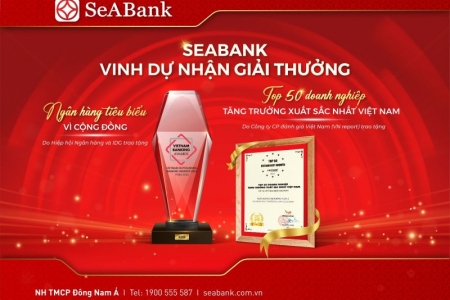 SeABank được vinh danh Top 50 doanh nghiệp tăng trưởng xuất sắc nhất Việt Nam