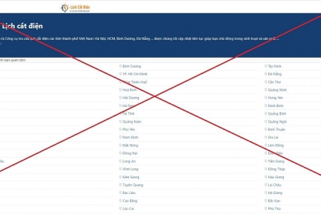 Cảnh báo xuất hiện website lạ thông tin sai về lịch ngừng giảm cung cấp điện