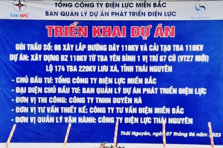 Hoàn thành triển khai thi công dự án Xây dựng ĐZ 110kV từ TBA Yên Bình 1 đến VT67 cũ (VT27 mới)