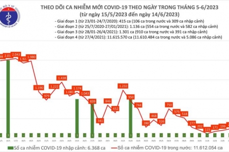 Ngày 14/6: Tình hình dịch Covid-19 mới tăng lên 238