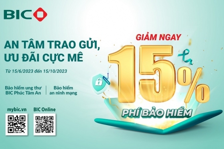 BIC giảm 15% phí bảo hiểm bệnh ung thư và bảo hiểm an ninh mạng