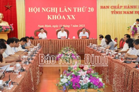 Hội nghị lần thứ 20 Ban Chấp hành Đảng bộ tỉnh Nam Định Khóa XX