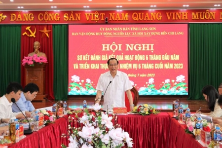 Lạng Sơn: Tiếp tục vận động, huy động các nguồn lực xã hội xây dựng Đền Chi Lăng