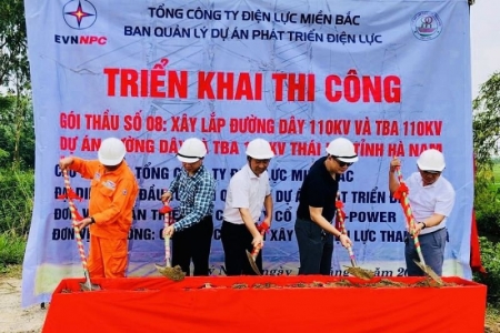 Triển khai thi công dự án Đường dây và TBA 110kV Thái Hà, tỉnh Hà Nam