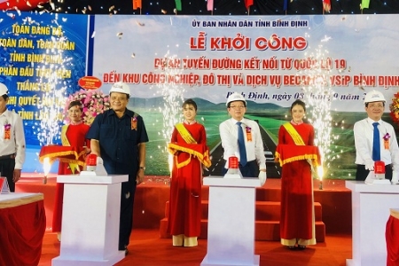 Bình Định: Khởi công tuyến QL 19 kết nối KCN Becamex VSIP Bình Định