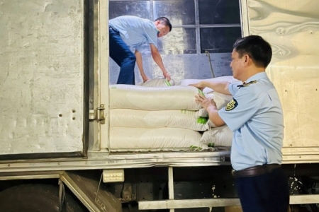 Hà Tĩnh: Phát hiện, bắt giữ xe tải vận chuyển 3.000 kg đường cát nhập lậu