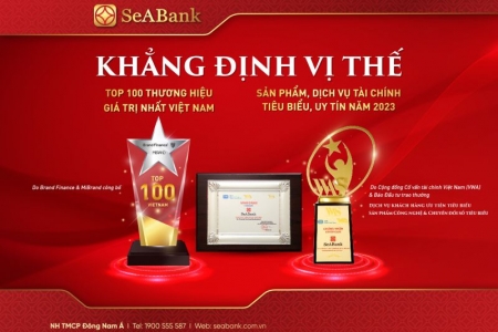 SeABank được vinh danh 2 sản phẩm dịch vụ, tài chính tiêu biểu và Top 100 thương hiệu giá trị nhất Việt Nam