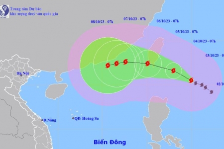 Bão Koinu với cường độ mạnh sắp tiến vào Biển Đông