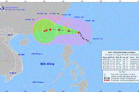 Bão Koinu giật cấp 17 đang hướng vào Biển Đông