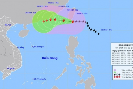 Bão Koinu đang tiến nhanh vào Biển Đông