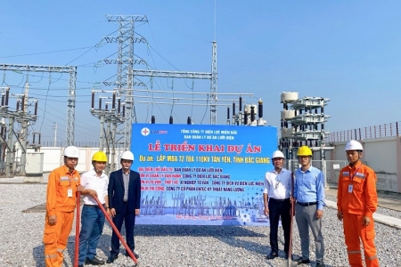 Triển khai dự án lắp máy biến áp T2 Trạm biến áp 110kv Tân Yên, tỉnh Bắc Giang