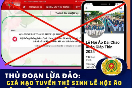 Giả mạo tuyển thí sinh lễ hội áo dài Xuân Giáp Thìn 2024 để lừa đảo