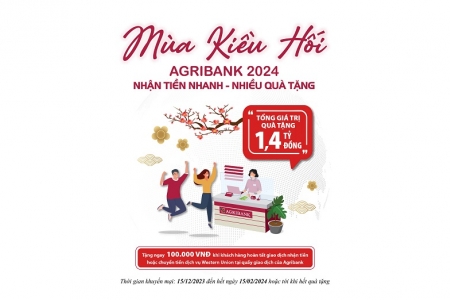Mùa kiều hối Agribank 2024: “Nhận tiền nhanh - Nhiều quà tặng”