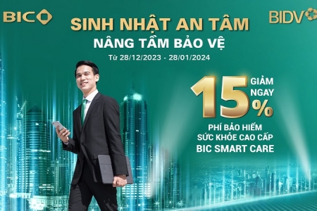 BIC giảm 15% phí bảo hiểm sức khỏe cao cấp BIC Smart Care nhân kỷ niệm 18 năm thành lập