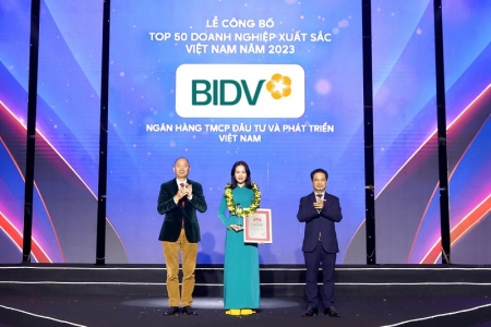 BIDV giữ vững vị trí Top 50 doanh nghiệp xuất sắc Việt Nam năm 2023