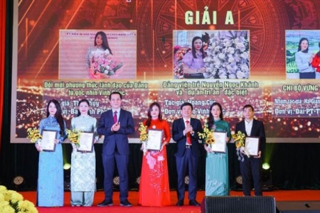 Trao giải Báo chí về xây dựng Đảng tỉnh Vĩnh Phúc lần thứ Nhất