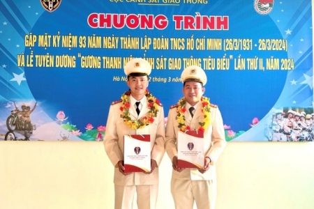 Công an tỉnh Quảng Bình có 02 cán bộ trong Lễ tuyên dương “Gương Thanh niên Cảnh sát giao thông tiêu biểu” lần thứ II, năm 2024