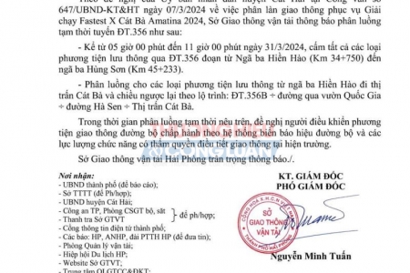 Hải Phòng: Phân luồng giao thông tạm thời cho Giải chạy Fastest X Cát Bà Amatina 2024