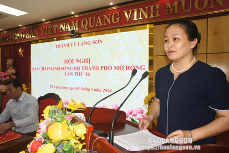 TP. Lạng Sơn tổ chức Hội nghị Ban chấp hành Đảng bộ mở rộng lần thứ 16