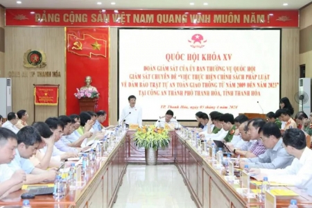 Đoàn Giám sát của Ủy ban Thường vụ Quốc hội làm việc với Công an TP. Thanh Hóa