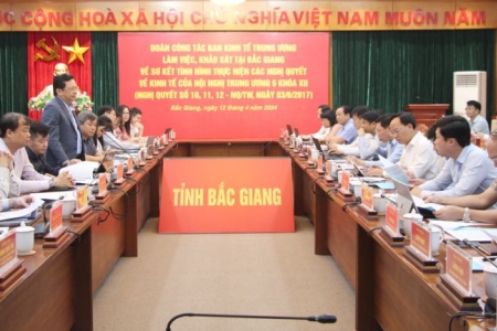 Đoàn công tác Ban Kinh tế Trung ương làm việc tại tỉnh Bắc Giang