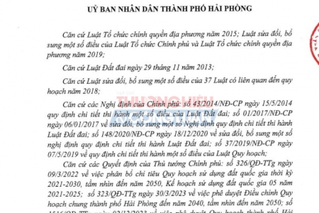 Phê duyệt điều chỉnh Quy hoạch sử dụng đất thời kì 2021-2030 huyện Vĩnh Bảo