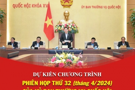 Phiên họp thứ 32 của Ủy ban Thường vụ Quốc hội xem xét, cho ý kiến 5 dự án luật