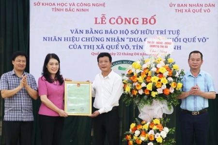 Công bố Văn bằng bảo hộ nhãn hiệu chứng nhận “Dưa gang muối Quế Võ”    