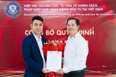 Hiệp hội Nghiên cứu, tư vấn về chính sách, pháp luật cho hoạt động đầu tư tại Việt Nam công bố bổ nhiệm cán bộ