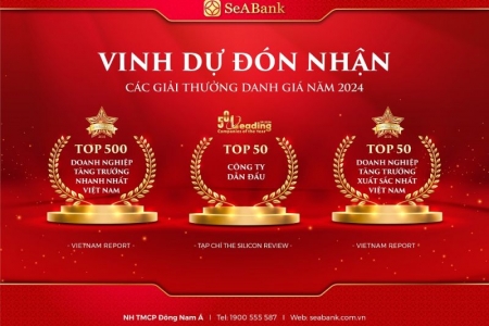 SeABank lần thứ 5 được vinh danh trong Top 500 doanh nghiệp tăng trưởng nhanh nhất Việt Nam