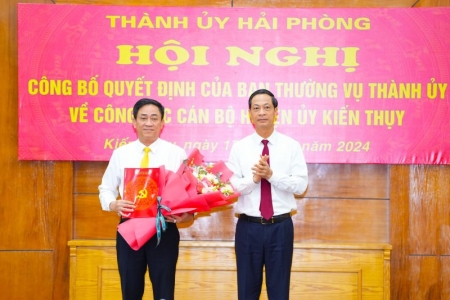 Đồng chí Lưu Văn Thụy giữ chức vụ Phó Bí thư Huyện ủy Kiến Thụy nhiệm kỳ 2020 – 2025