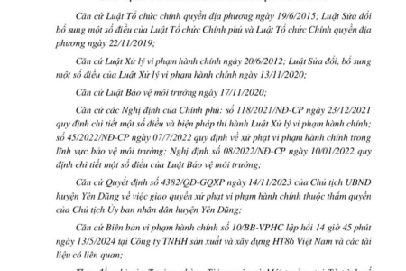 Bắc Giang: Vi phạm môi trường, hai doanh nghiệp bị xử phạt 110 triệu đồng