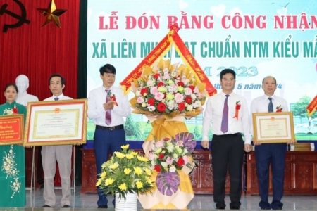 Xã Liên Minh đón Bằng nông thôn mới kiểu mẫu