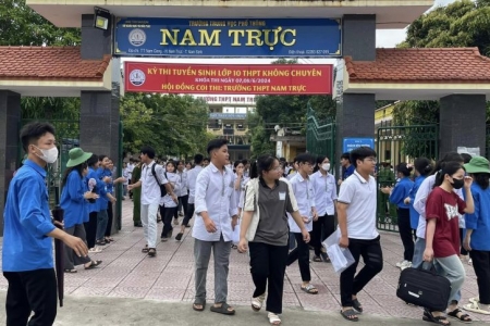 Nam Định: Không có thí sinh, cán bộ coi thi nào vi phạm quy chế trong kỳ thi lớp 10 THPT