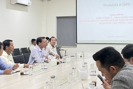 Đoàn công tác Huyện ủy, UBND huyện Chư Pưh thăm và làm việc tại Xí nghiệp Bò Ia Puch