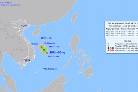 Vùng áp thấp trên Biển Đông có thể mạnh lên thành áp thấp nhiệt đới