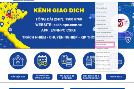 Tiện ích Tra cứu điểm thu tiền điện trên Website Chăm sóc khách hàng