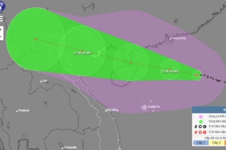 Trọng tâm bão số 3 sẽ ảnh hưởng trực tiếp tới các tỉnh từ Quảng Ninh đến Ninh Bình