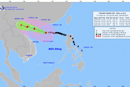 Bão số 3 vẫn giữ nguyên cấp độ siêu bão, cách Quảng Ninh 620 km, gió giật cấp 16