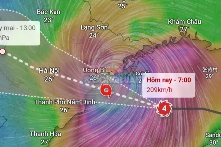 Bão số 3 đổi hướng tiến thẳng về Hà Nội